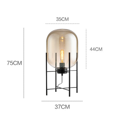 Modern Scandinavian Industrial Style Glass Tetrapod Table Lamp