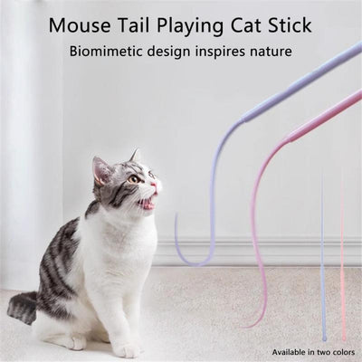 Simulated Mouse Tail Cat Toy Cat Teaser Funny Stick Silicone Long Tail Pet Interactive Toys For Cats Kitten Hunting Pet Products