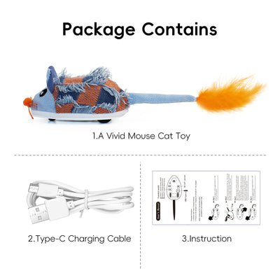 NEW Motion Cat Toy Electronic Moving Mouse Cat Toy Interactive Cat Toy With Rechargeable Battery Sound Box Cat Mouse Feather